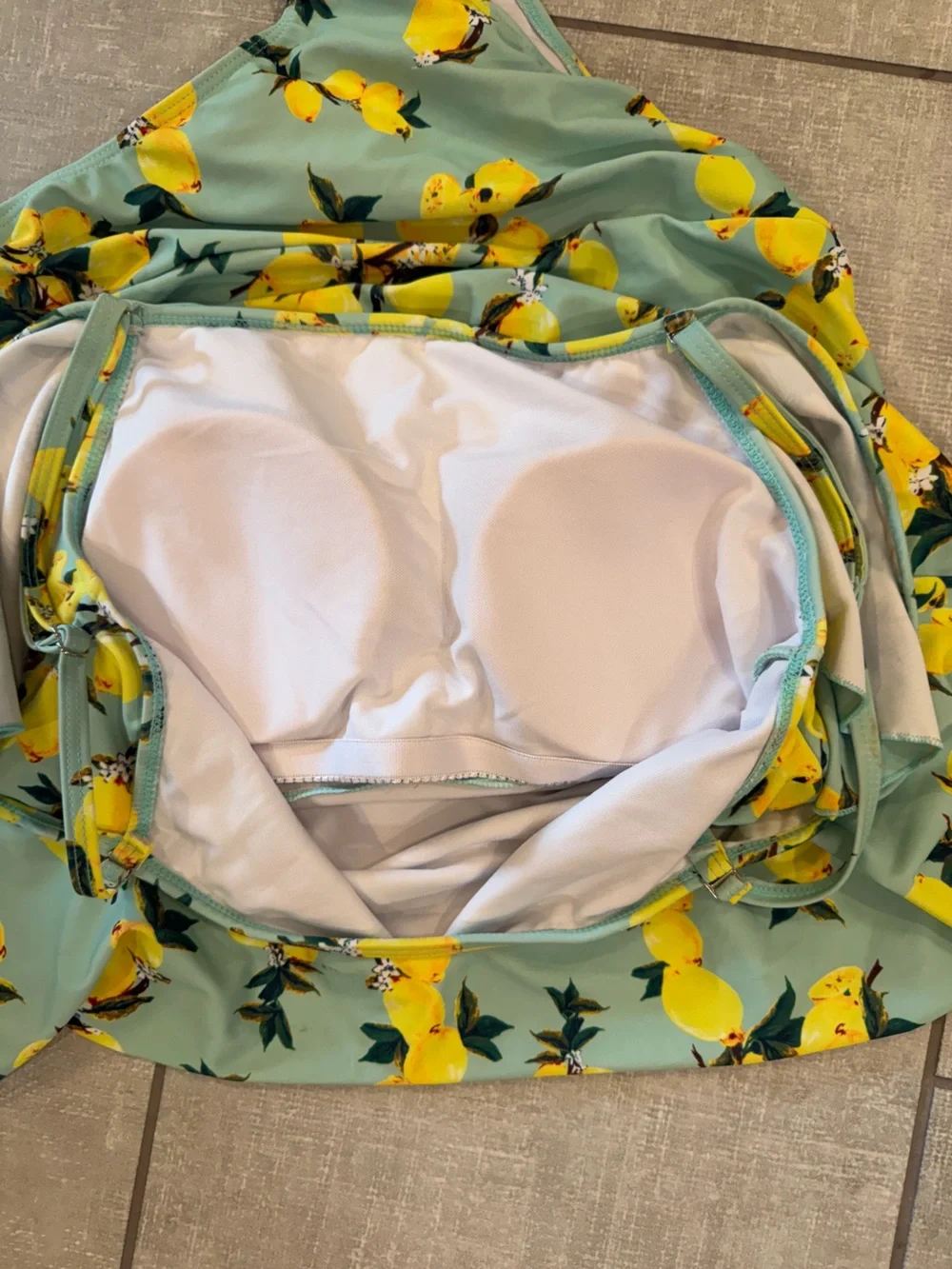 Maternity Lemon Print One-Piece Swimsuit - like new!